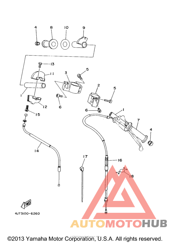 Steering handle. cable