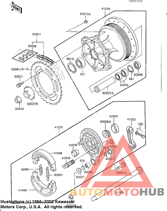 Rear hub/brake/chain