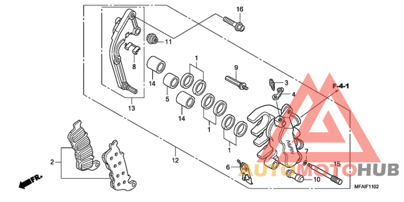 L. front brake caliper