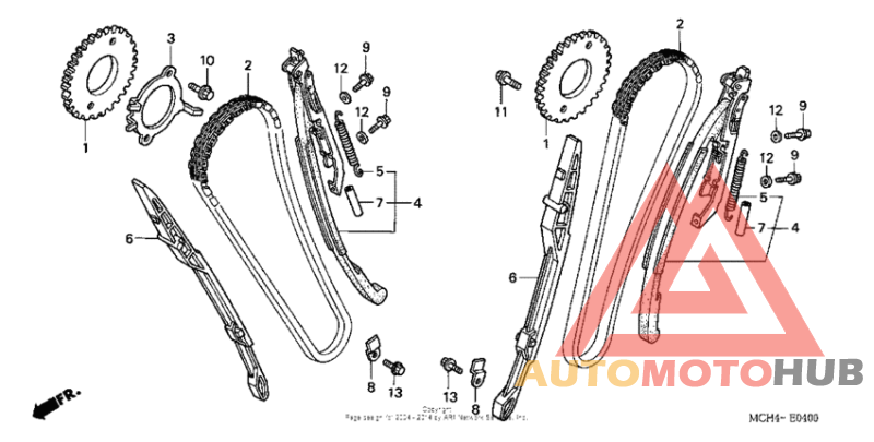 Cam chain + tensioner