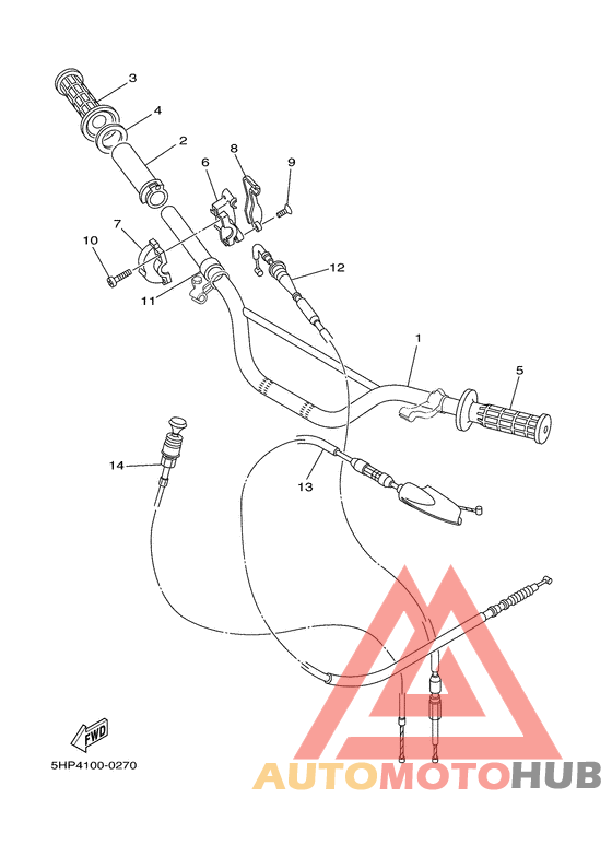 Steering handle. cable