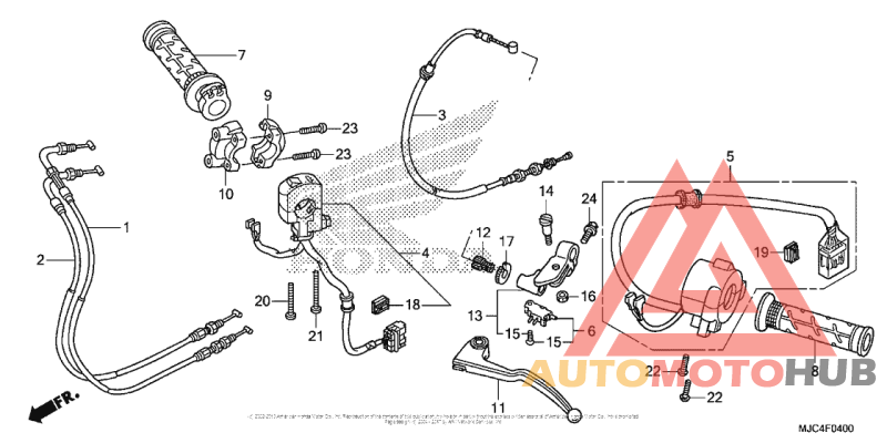 Handle Lever + Switch + Cable