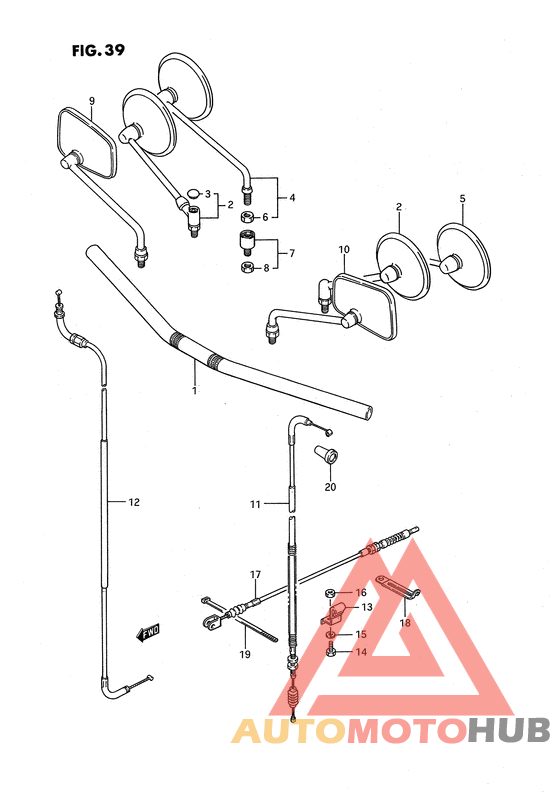 Handlebar - control cable