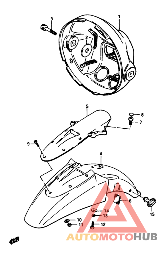 Headlamp housing - front fender