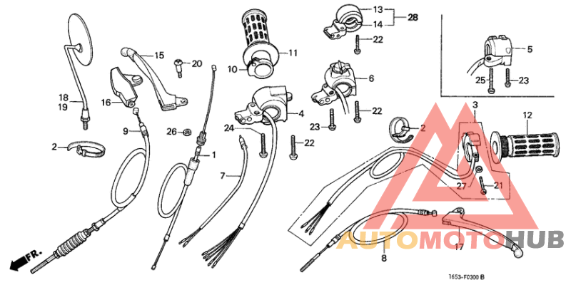 Switch/cable/handle lever