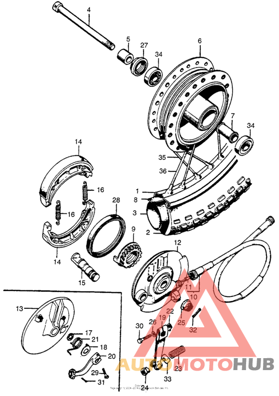 Front wheel + brake panel