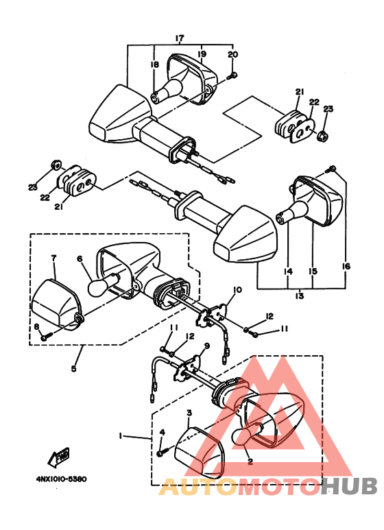 Rear flasher light assy