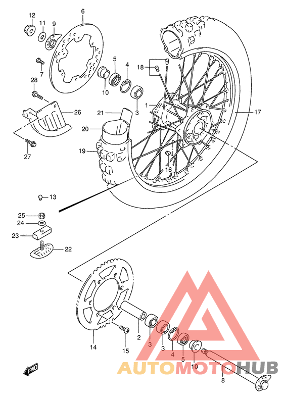 Rear wheel complete assy