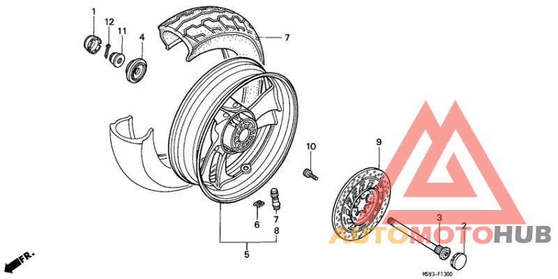 Rear wheel complete assy
