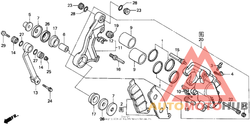 Front brake caliper 94-97