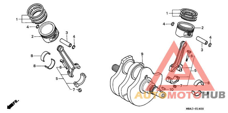 Crankshaft/piston