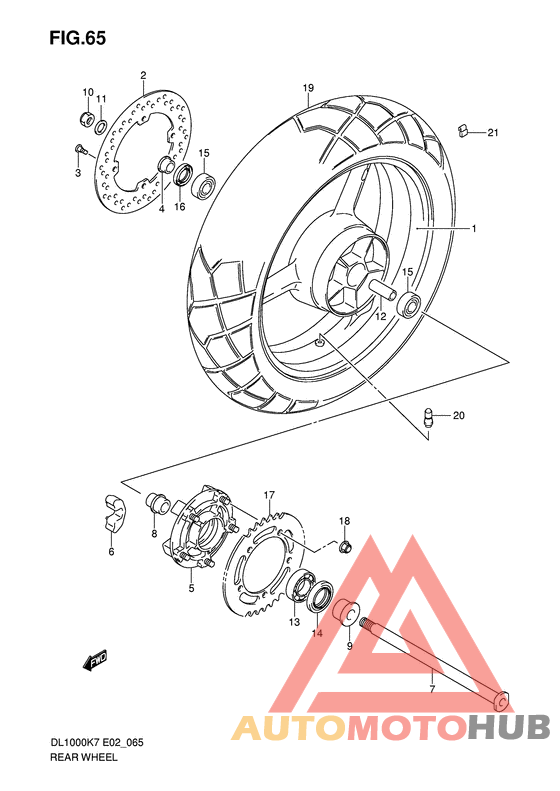 Rear wheel complete assy