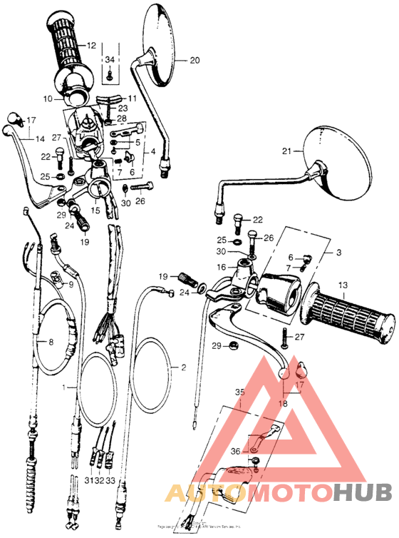 Cable + horn & lighting switch