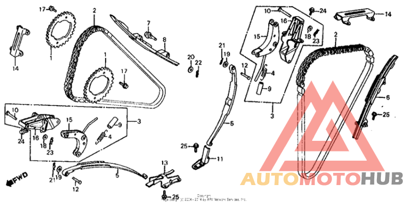 Cam chain + tensioner