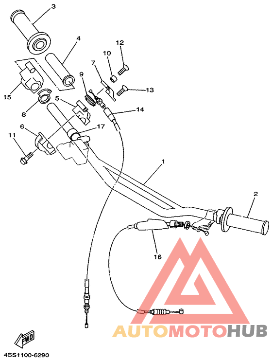 Steering handle. cable