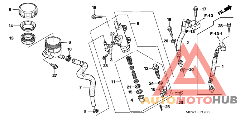 Rr. brake master cylinder