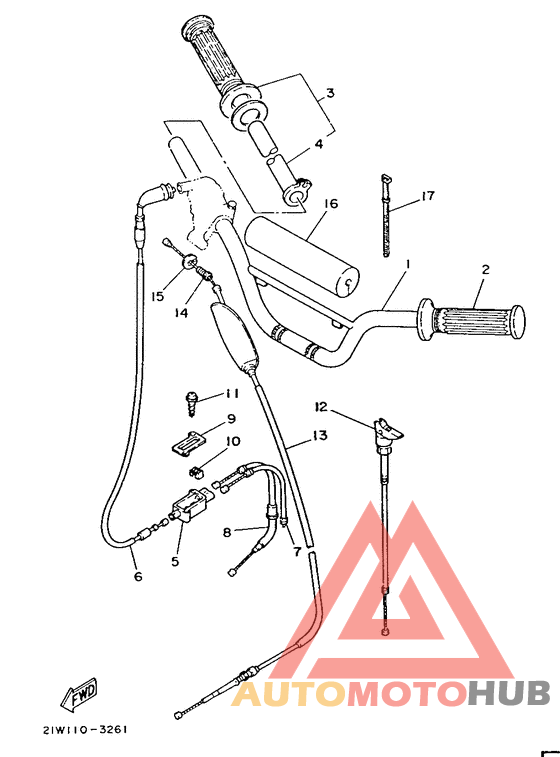 Steering handle. cable