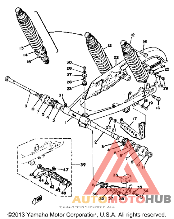 Rear arm - rear cushion - chain case