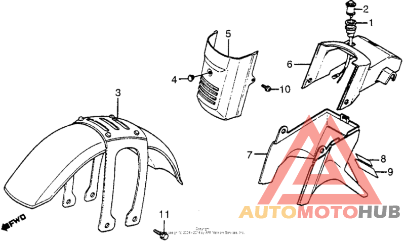 Front fender + head pipe cover