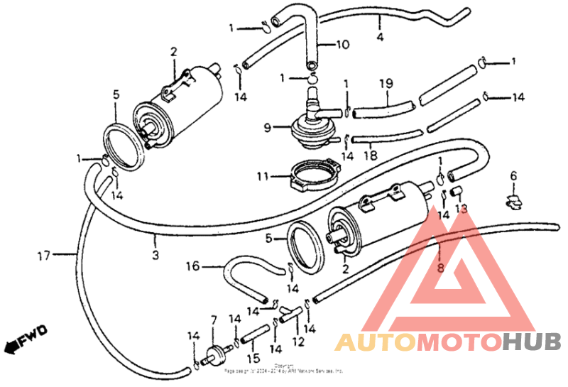 Canister (ac) + purge control valve (ac)
