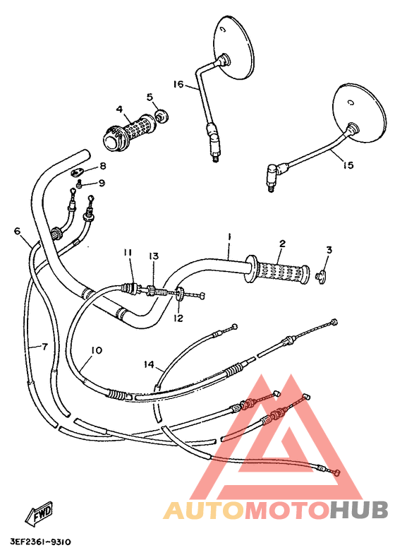 Steering handle. cable