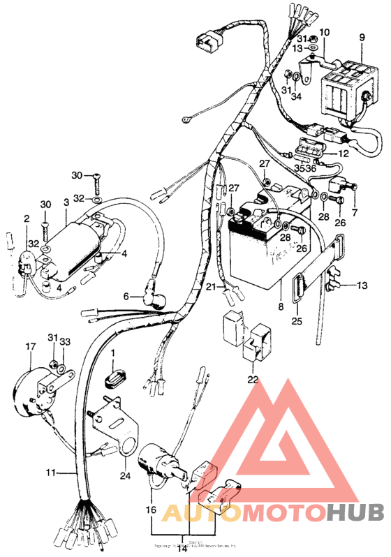 Wire harness + battery