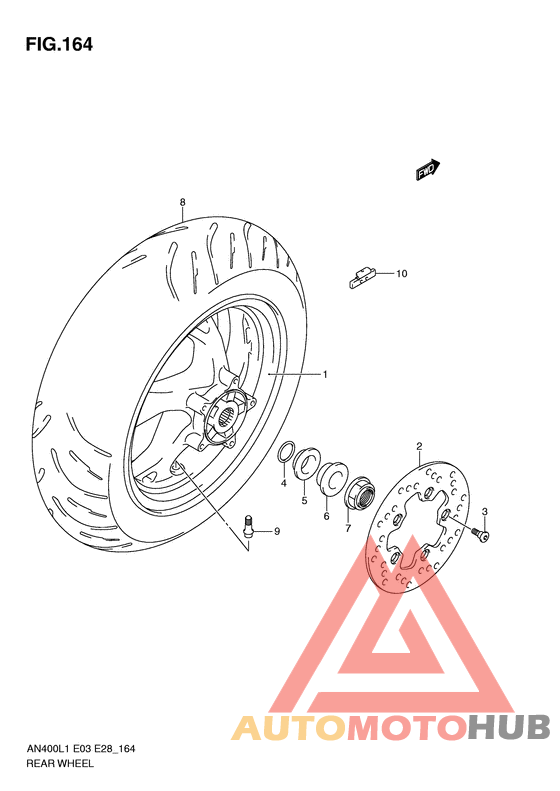 Rear wheel complete assy