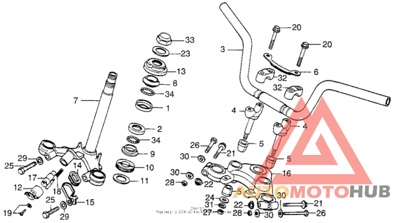 Handlebar + steering stem