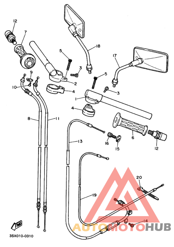 Рулевой рычаг кабель