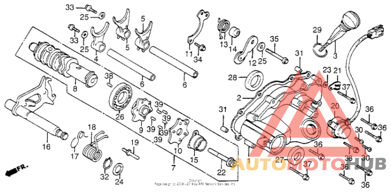 Gearshift drum + shift drumcover