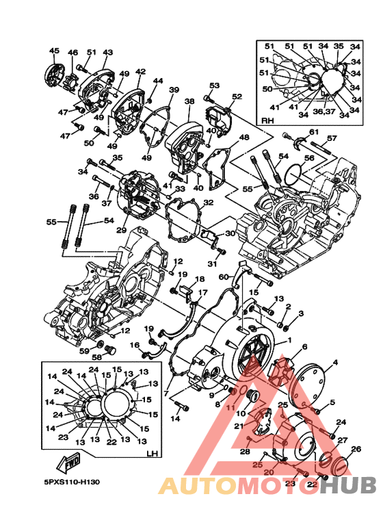 Crankcase cover ass`y  (v