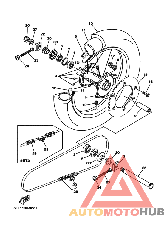 Rear wheel complete assy