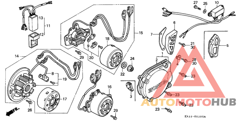 Left crankcase cover/ generator/c.d.i. unit