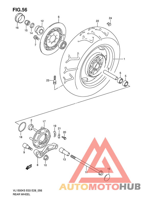 Rear wheel complete assy