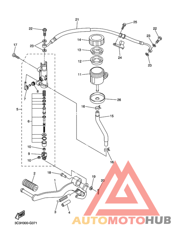 Rr master cylinder assy