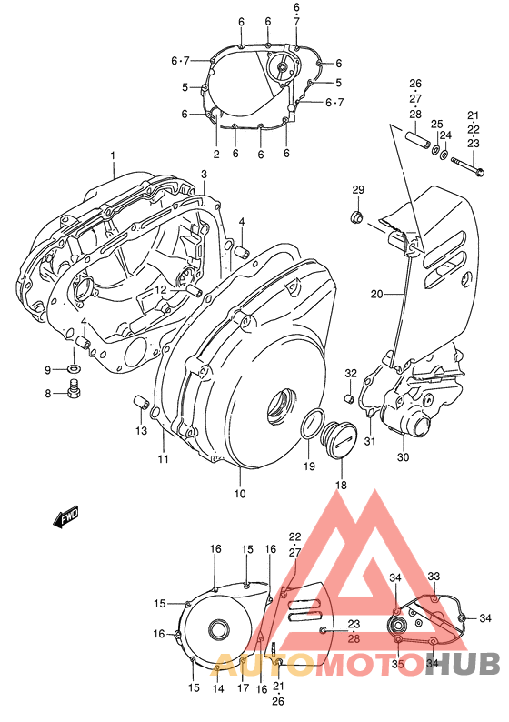 Crankcase cover ass`y  (v