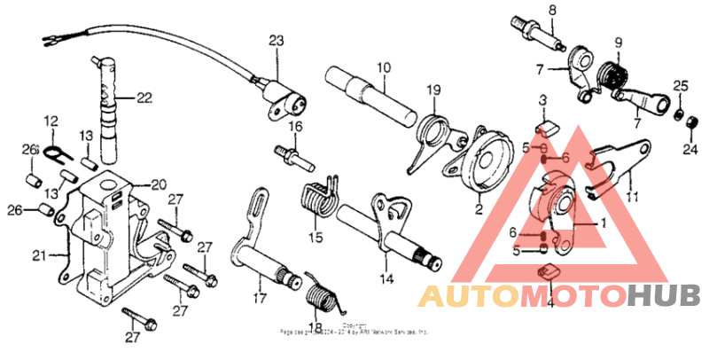 Gearshift spindle + valve body