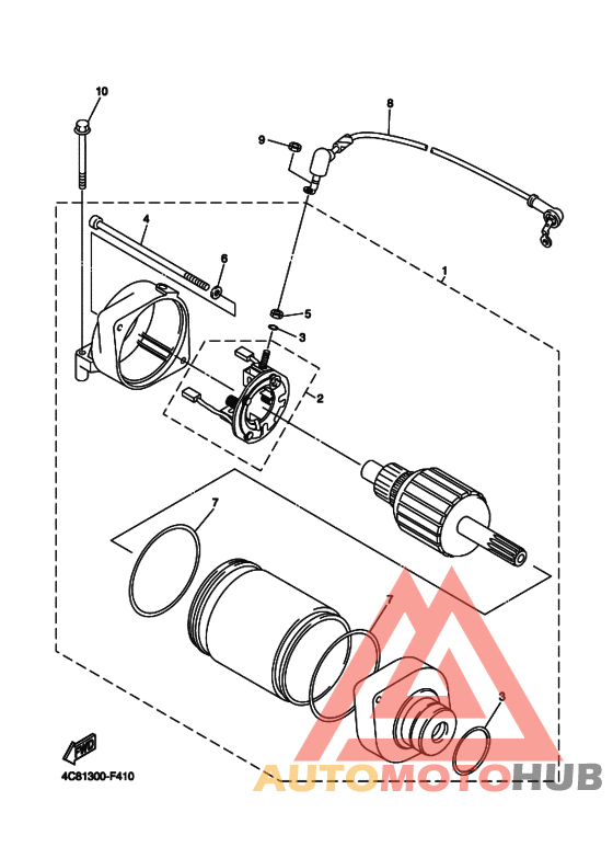 Starting motor set