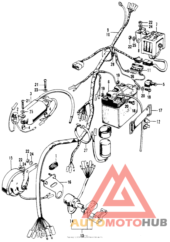 Wire harness + battery