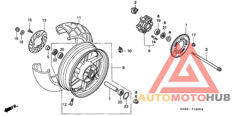 Rear wheel complete assy