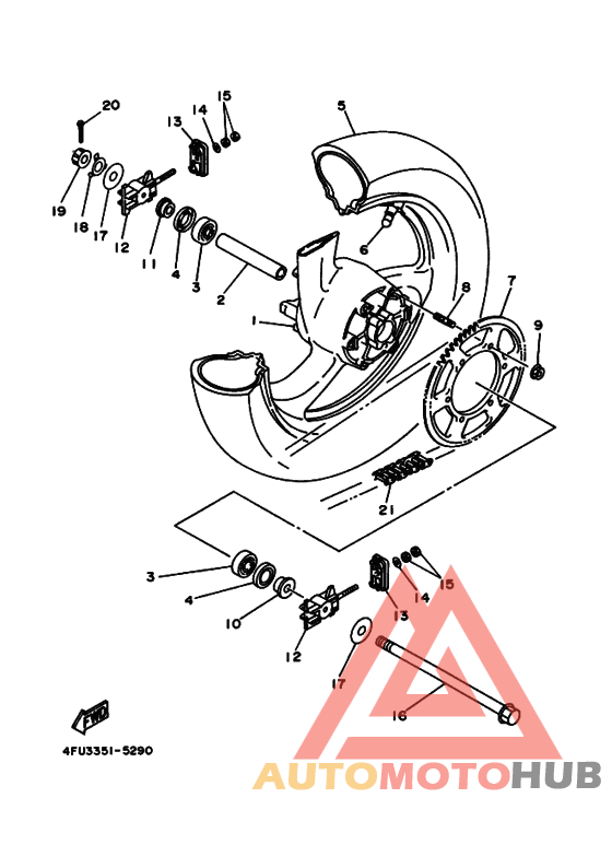 Rear wheel complete assy