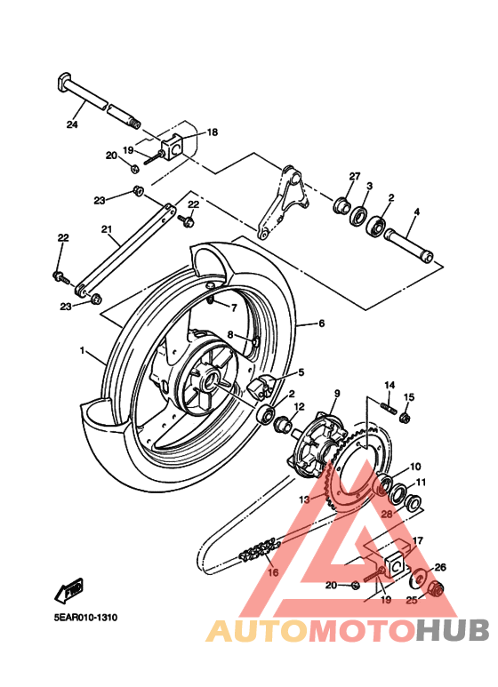 Rear wheel complete assy