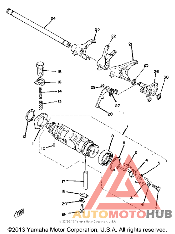 Shift cam-fork