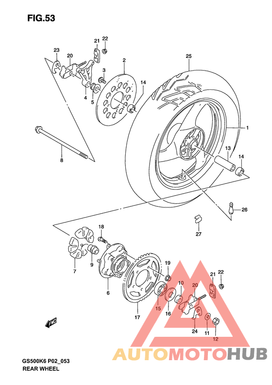 Rear wheel complete assy