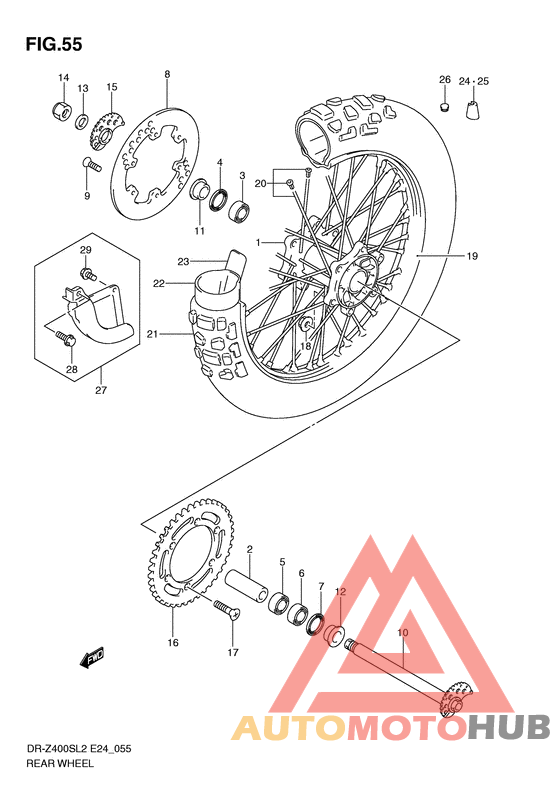 Rear wheel complete assy
