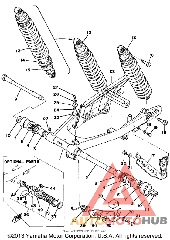 Rear arm - rear cushion - chain case