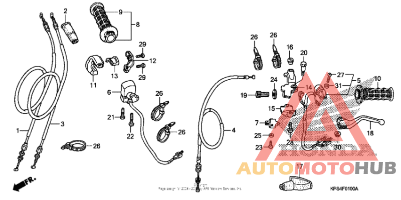 Handle lever + switch + cable