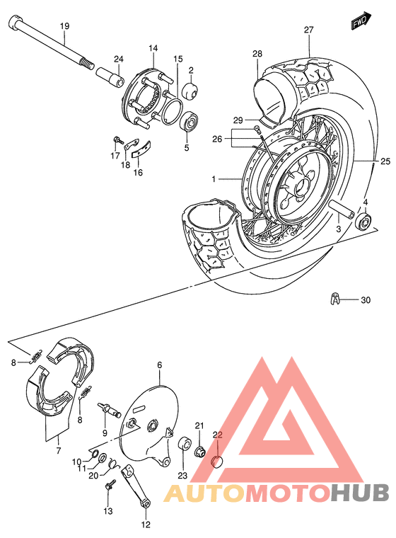 Rear wheel complete assy