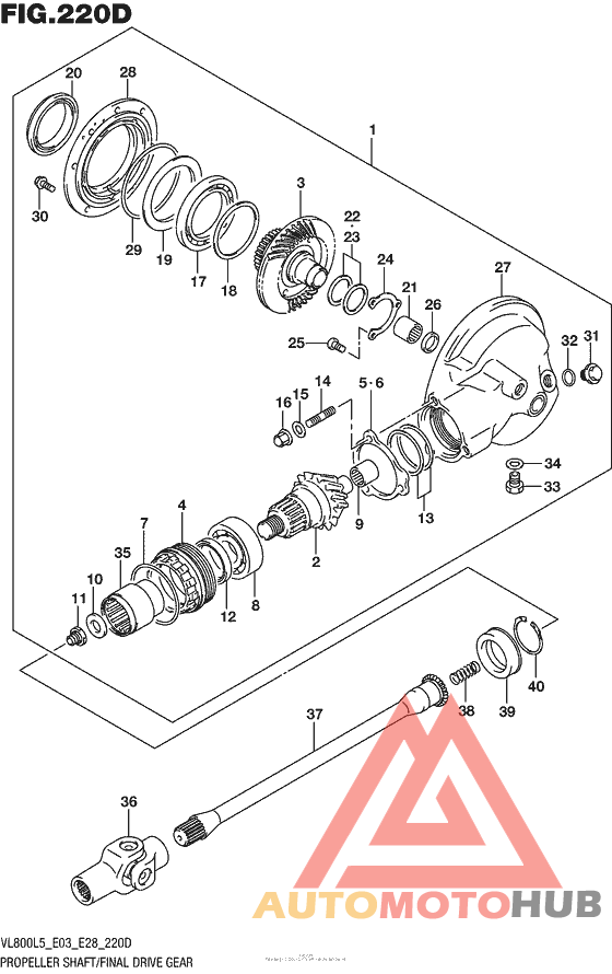 Propeller Shaft/final Drive Gear (Vl800Tl5 E28)