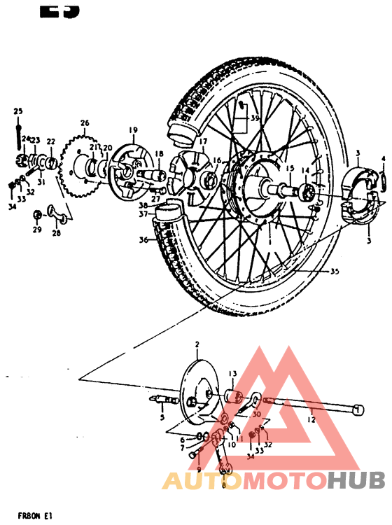 Rear wheel complete assy